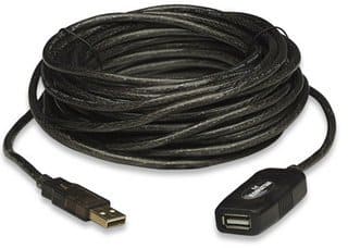 cable de extension activa manhattan usb 2.0 blindado am-ah 10m negro 150248