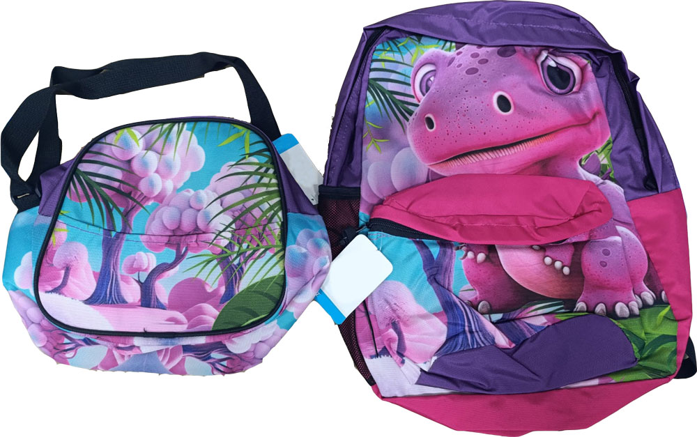 Mochila epson dinosaurio rosado
