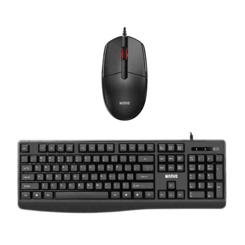 Combo Marvo Teclado / Mouse con cableado CM009 ergonomic design Negro