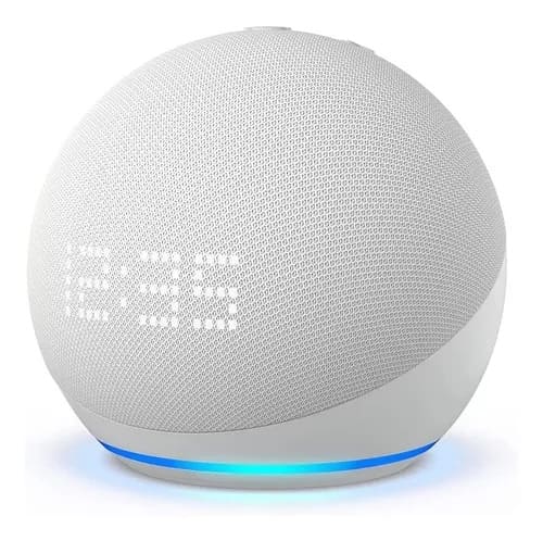 Parlante smart con alexa Amazon echo dot with clock (5th GEN) glacier white