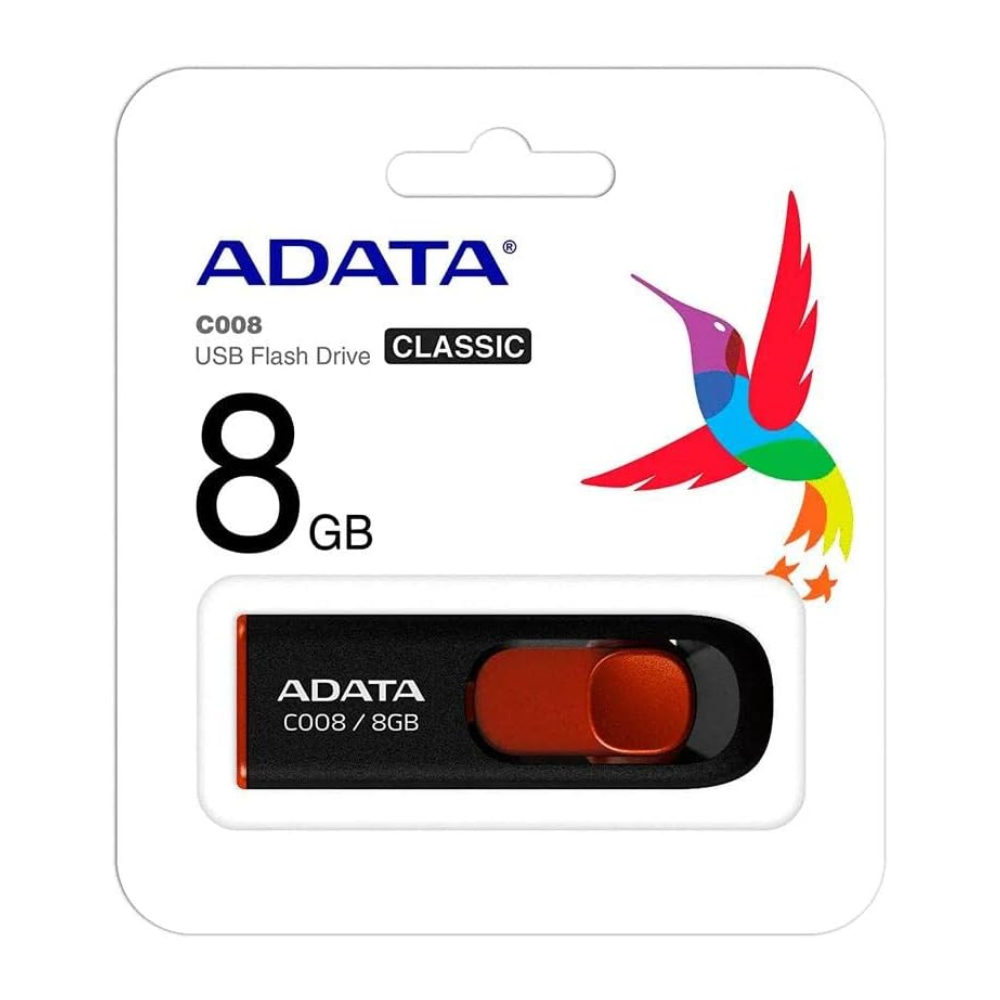 PENDRIVE ADATA C008 8GB NEGRO/ROJO