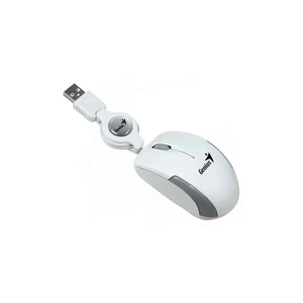MOUSE GENIUS MICRO TRAVELER RETRACTIL USB BLANCO