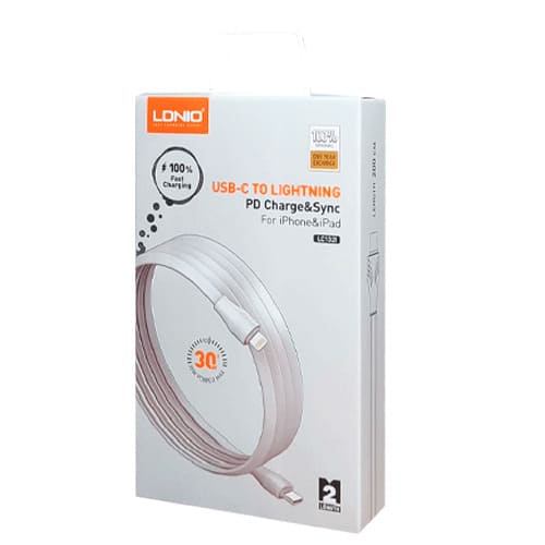 Cable de datos LDNIO LC132i 2MT Tipo C a Lightning