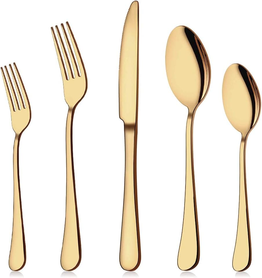 JUEGO DE CUBIERTO X 4PCS ACERO INOXIDABLE DORADO HO-11/B