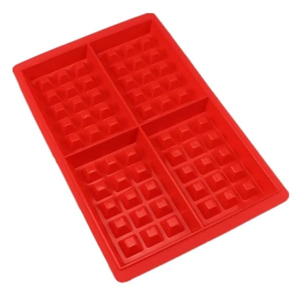 MOLDE DE SILICONA ANTIADHERENTE PARA HORNEAR WAFLES 28X18.4X1.5CM CO-2