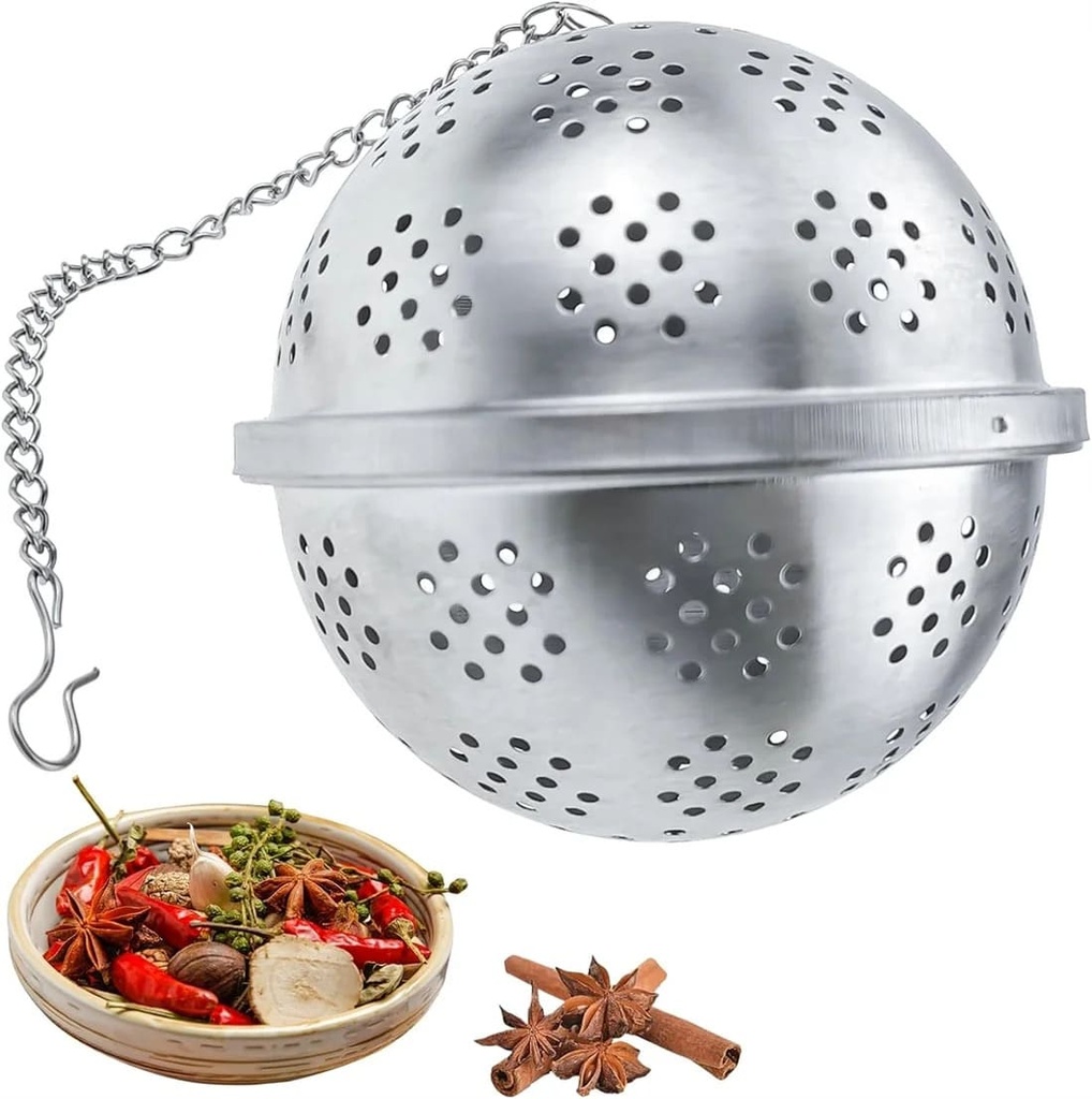BOLA DE ACERO INOXIDABLE PARA HIERVAS/FRUTAS Y ESPECIES 9CM CO-22/L