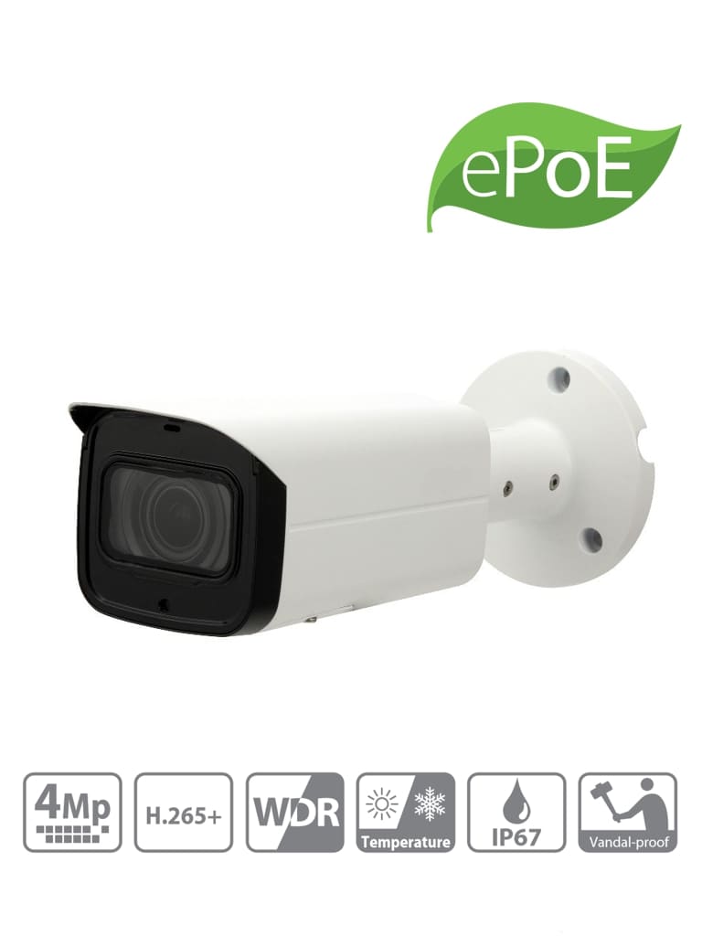 DH-IPC-HFW4431TN-ASE-0360B TUBO IP 4MP/ 3.6MM / MICROSD/RI60MT/ IK10 /EPOE