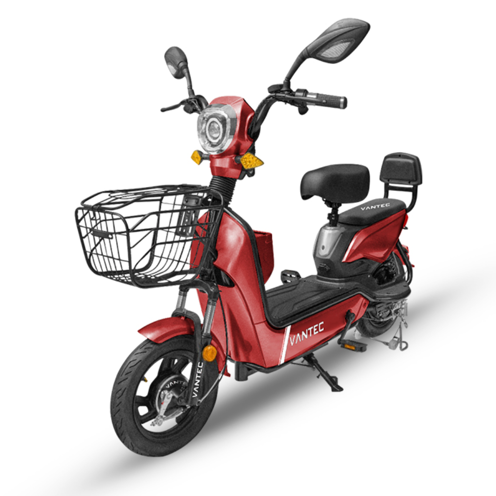 MOTOCICLETA ELECTRICA VANTEC ECORIDE ROJO ST-15 350W