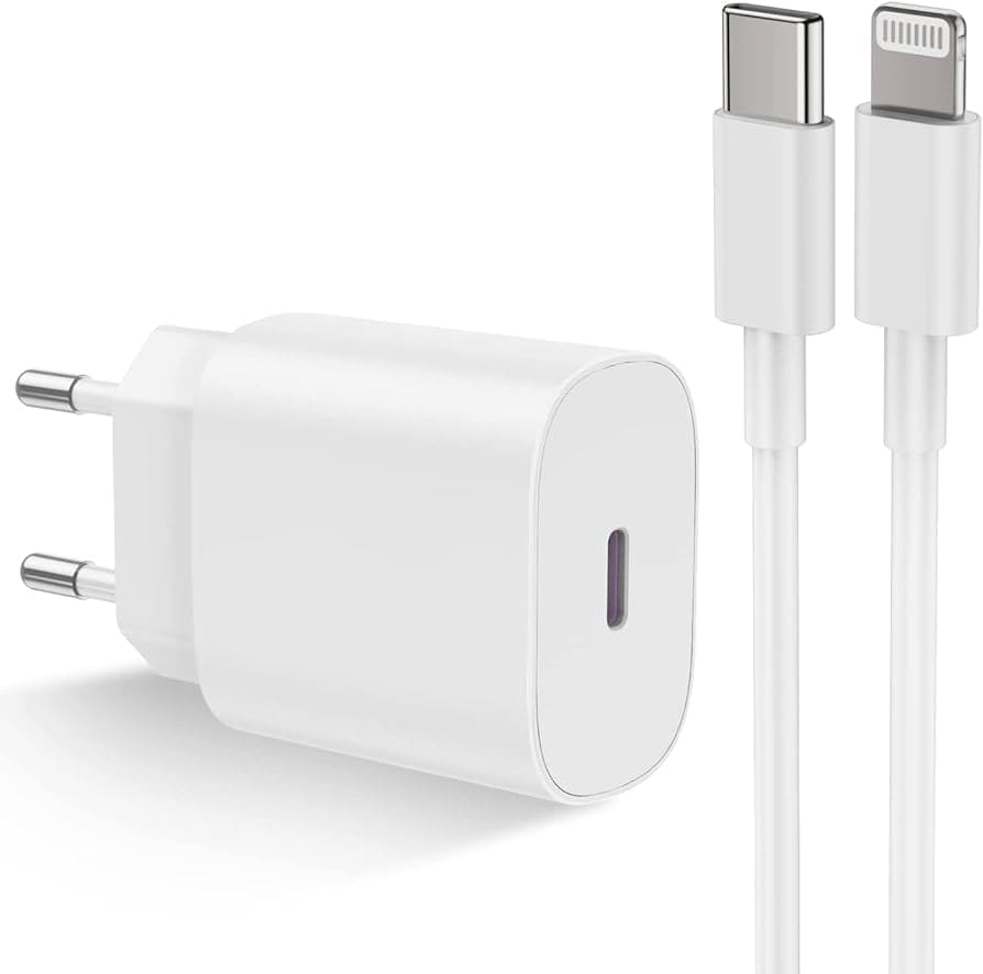 Cargador de pared c/cable iph 13 pro max usb-c- lightning 25w
