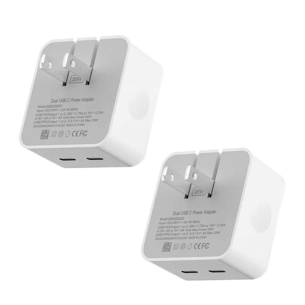Cargador de pared iph 15 usb-c 35w
