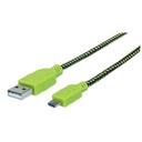 CABLE DE DATOS MANHATTAN MICRO USB NEGRO/VERDE 394062