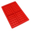 MOLDE DE SILICONA ANTIADHERENTE PARA HORNEAR WAFLES 28X18.4X1.5CM CO-2