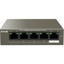 SWITCH TENDA 5 PUERTOS 10/100 4 PUERTOS POE TEF1105P-4-63W