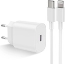 Cargador de pared c/cable iph 13 pro max usb-c- lightning 25w